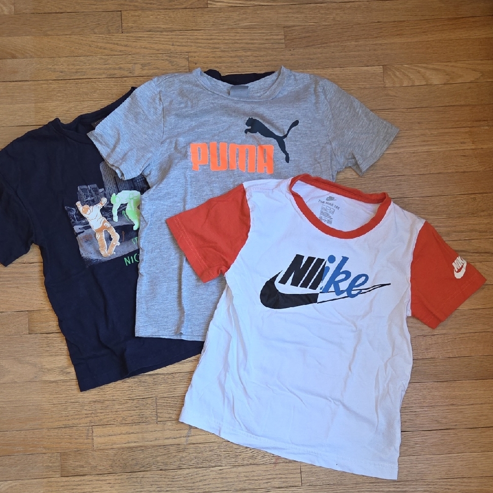 3 T-Shirt Bundle Nike, Puma and Lemon Kids T-Shirts - Size 7